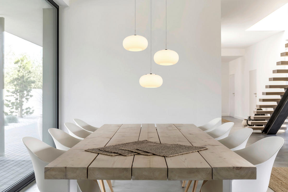 LED FÜGGŐLÁMPA 49/150 cm  - opál/áttetsző, Design, Üveg/fém (49/150cm) - Globo
