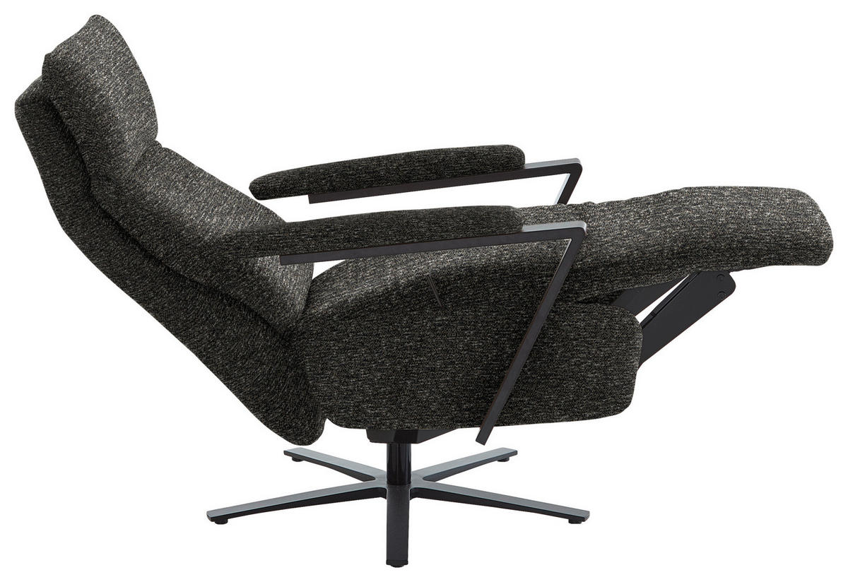 RELAXSESSEL in Textil Schwarzbraun  - Schwarzbraun/Schwarz, Design, Textil/Metall (68/117/85cm) - Cantus