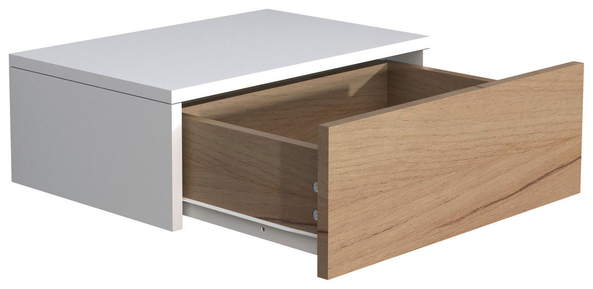 NACHTSCHRANK 45/15/30 cm  - Eichefarben/Weiß, MODERN, Holzwerkstoff (45/15/30cm) - MID.YOU