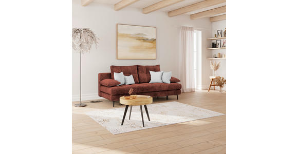 SCHLAFSOFA  mit Liegefunktion, Schlafen auf Sitzhöhe, Rücken echt Chenille Bordeaux  - Bordeaux/Schwarz, KONVENTIONELL, Textil/Metall (203/94/96cm) - Carryhome