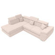 ECKSOFA  in Struktur Creme  - Chromfarben/Creme, KONVENTIONELL, Kunststoff/Textil (205/282cm) - Carryhome