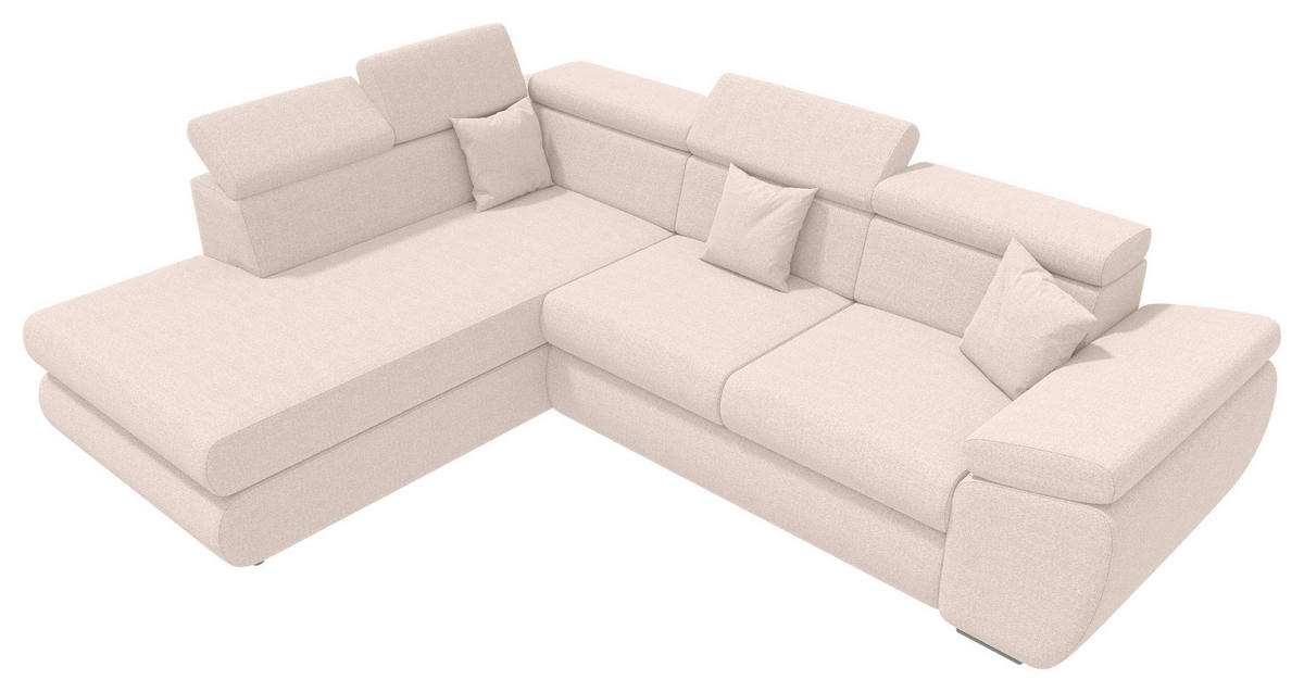 ECKSOFA Creme Struktur  - Chromfarben/Creme, KONVENTIONELL, Kunststoff/Textil (205/282cm) - Carryhome