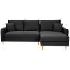 ECKSOFA in Flachgewebe Schwarz  - Eiche Wotan/Schwarz, Konventionell, Holz/Textil (255/157cm) - Carryhome