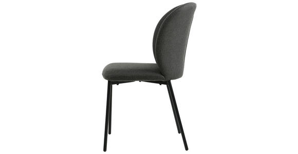 STUHL Leinenoptik Anthrazit, Schwarz Pappel Sperrholz - Anthrazit/Schwarz, Design, Holz/Textil (49/84,5/58cm) - Carryhome