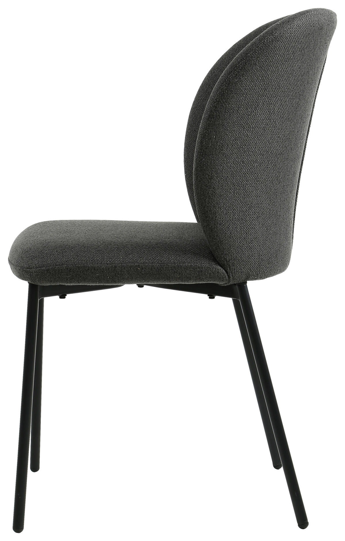 STUHL Leinenoptik Anthrazit, Schwarz Pappel Sperrholz  - Anthrazit/Schwarz, Design, Holz/Textil (49/84,5/58cm) - Carryhome