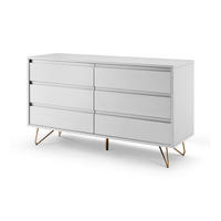 KOMMODE  in 120/70/40 cm  - Messingfarben/Weiß, Design, Holzwerkstoff/Metall (120/70/40cm) - Livetastic