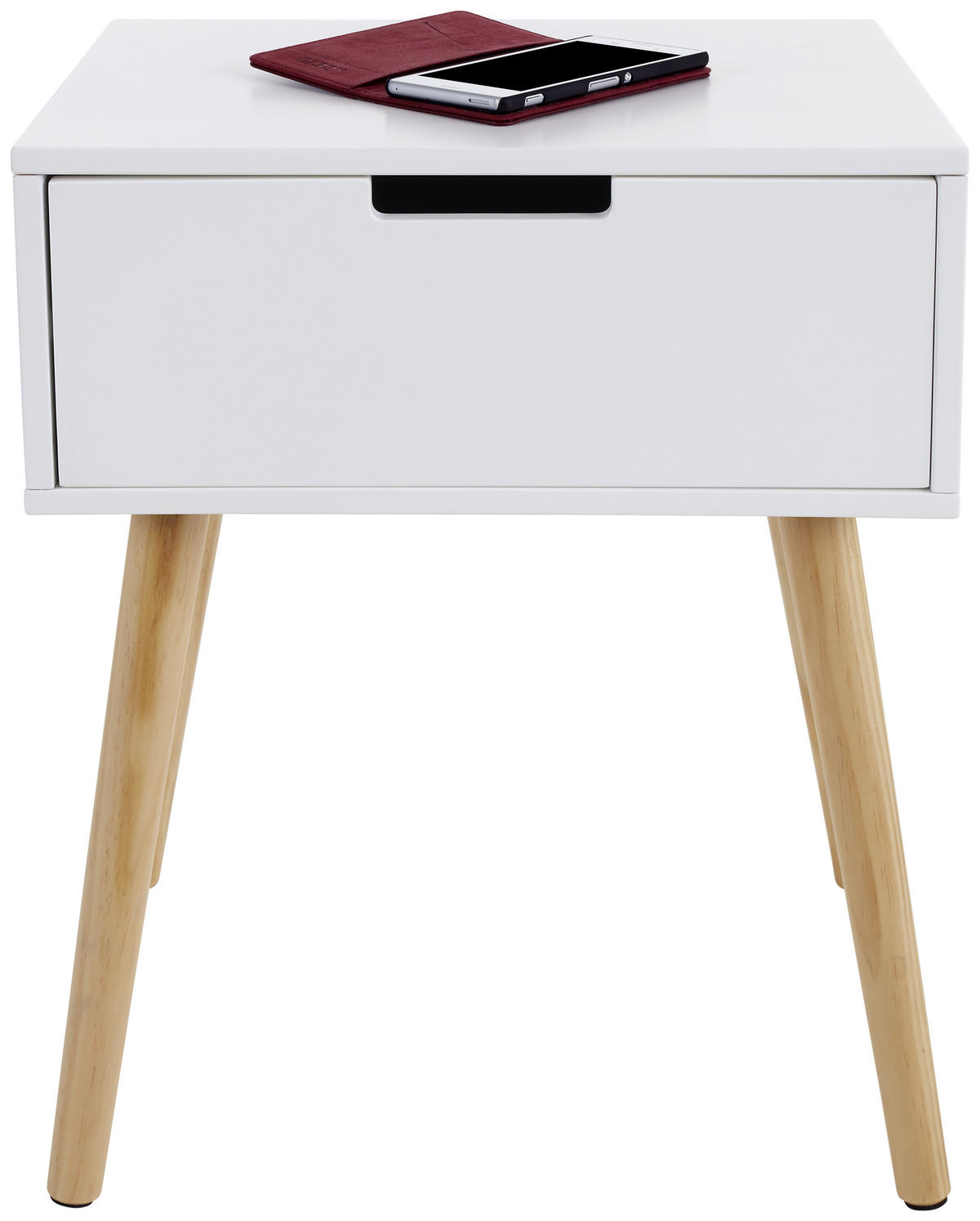 NOPTIERĂ in masiv pin culoare natur, alb  - alb/culoare natur, Modern, lemn/material pe bază de lemn (40/52/30cm) - Livetastic