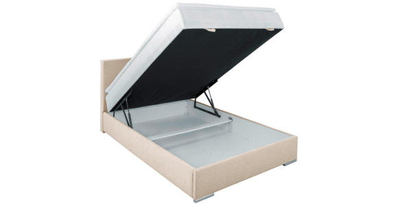 BOXBETT 90/200 cm in Beige - Chromfarben/Beige, KONVENTIONELL, Kunststoff/Textil (90/200cm) - Carryhome