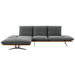 ECKSOFA in Flachgewebe Graubraun  - Graubraun/Schwarz, Design, Holz/Textil (159/314cm) - Dieter Knoll