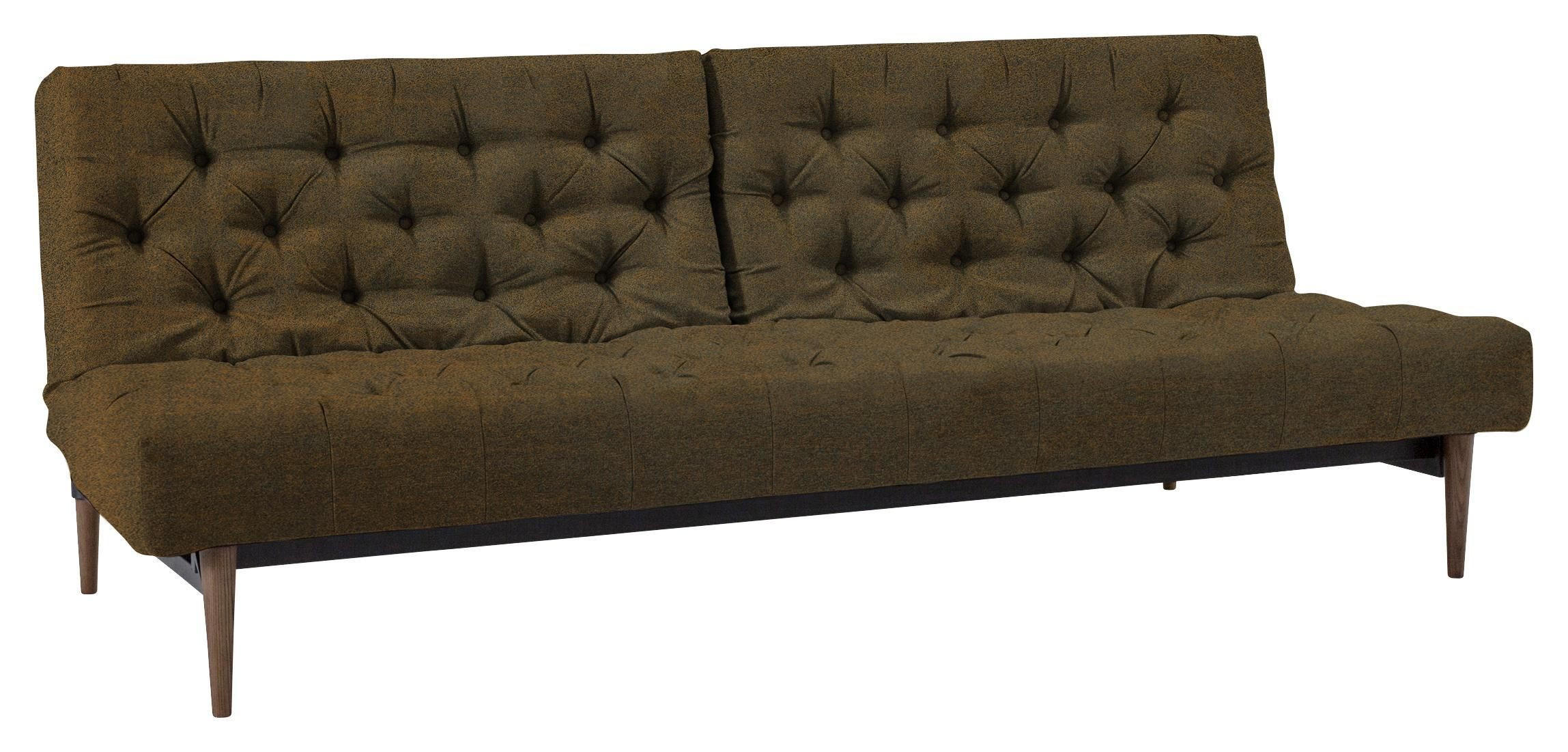 CHESTERFIELD-SOFA Braun Lederlook  - Dunkelbraun/Braun, Design, Textil (210/79/115cm) - Innovation