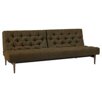 CHESTERFIELD-SOFA Braun Lederlook  - Dunkelbraun/Braun, Design, Textil (210/79/115cm) - Innovation