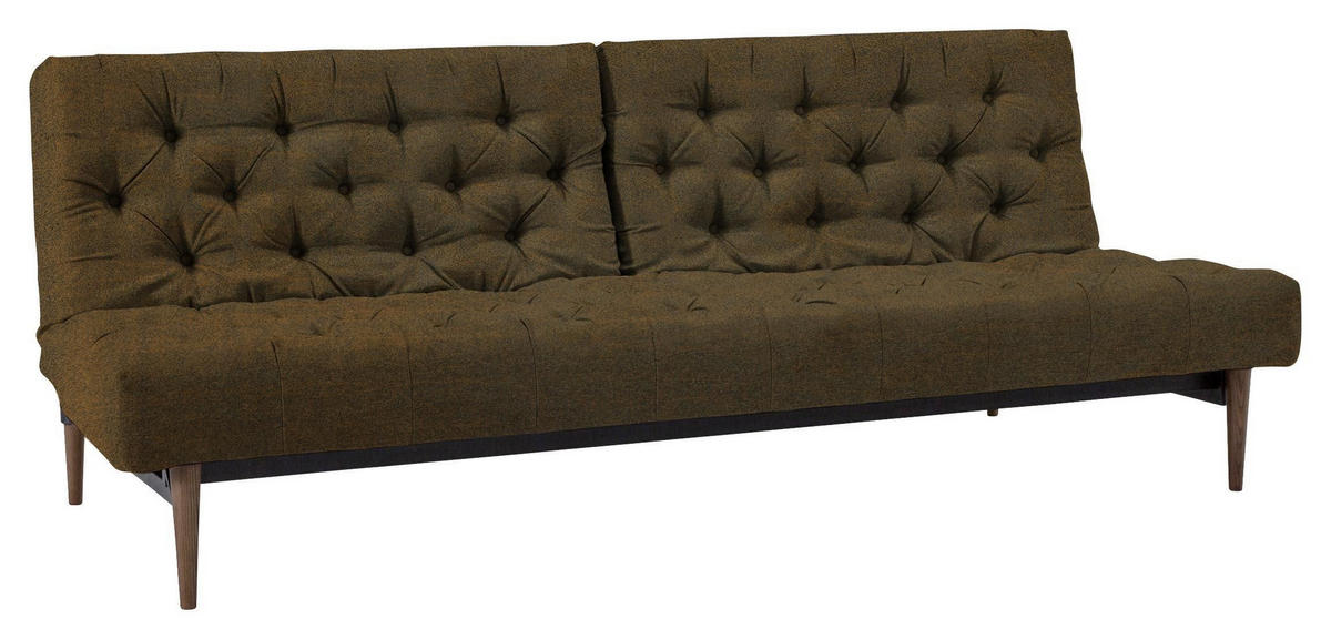 CHESTERFIELD-SOFA Braun Lederlook  - Dunkelbraun/Braun, Design, Textil (210/79/115cm) - Innovation