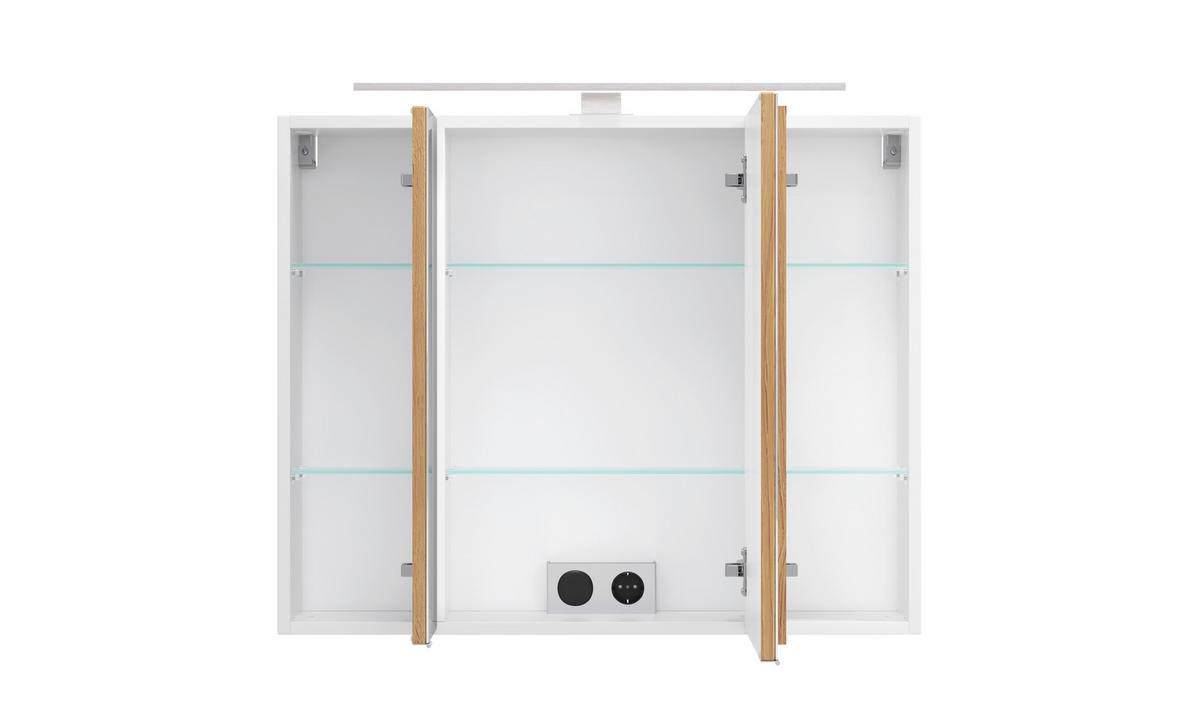 SPIEGELSCHRANK 80/64/20 cm  - Wildeiche/Edelstahlfarben, Trend, Glas/Holzwerkstoff (80/64/20cm) - Held