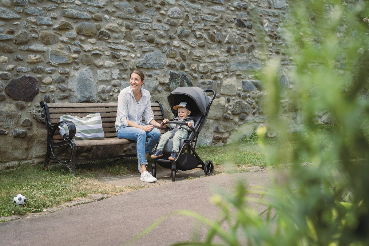 BUGGY Boogy 2 Stone  - Dunkelgrau/Schwarz, Basics, Textil/Metall (51/105/84,5cm) - Osann