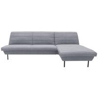 ECKSOFA in Webstoff Grau, Hellblau  274/168 cm  - Schwarz/Grau, Design, Textil/Metall (274/168cm) - LOOKS by W.Joop