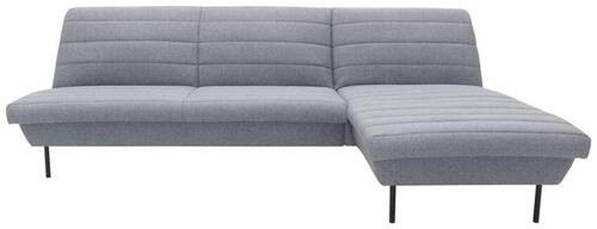 ECKSOFA in Webstoff Grau, Hellblau  274/168 cm  - Schwarz/Grau, Design, Textil/Metall (274/168cm) - LOOKS by W.Joop