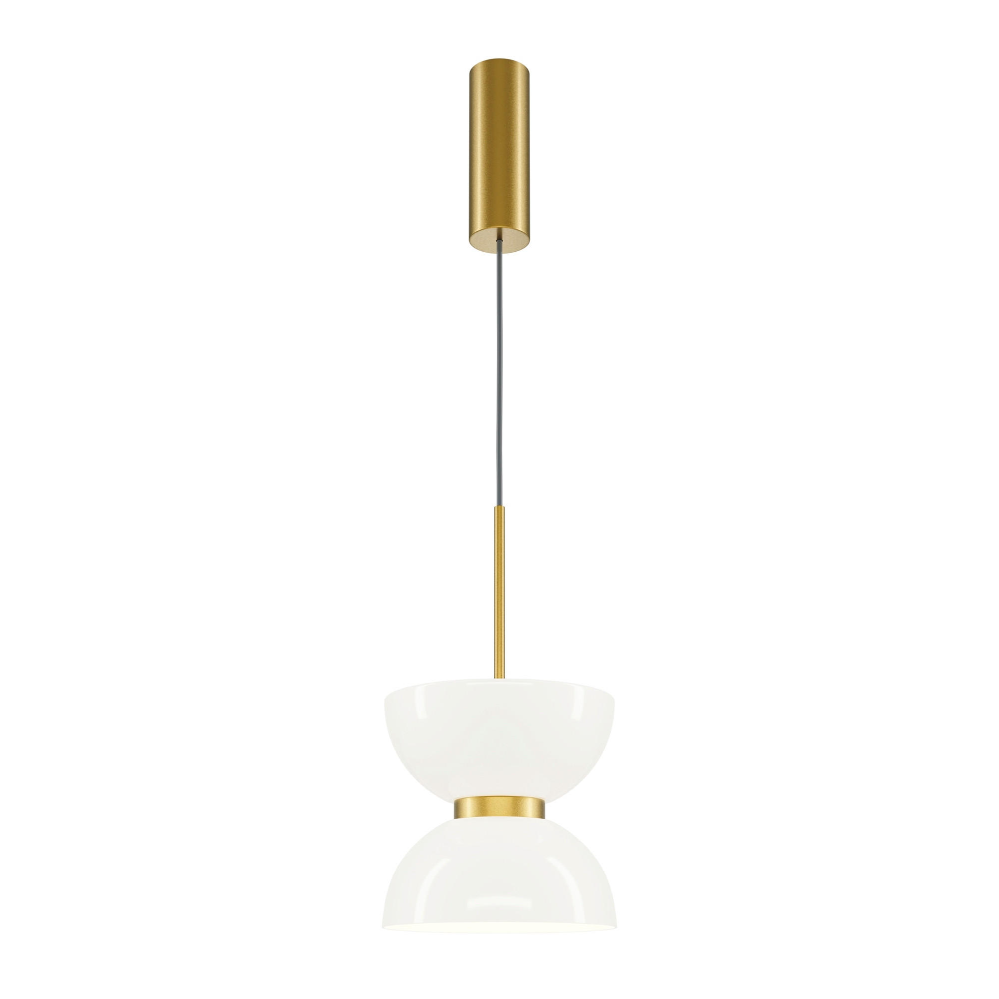 PENDELLEUCHTE 22/350 cm    - Weiss/Goldfarben, Design, Metall (22/350cm) - MAYTONI