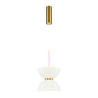 PENDELLEUCHTE 22/350 cm    - Weiss/Goldfarben, Design, Metall (22/350cm) - MAYTONI