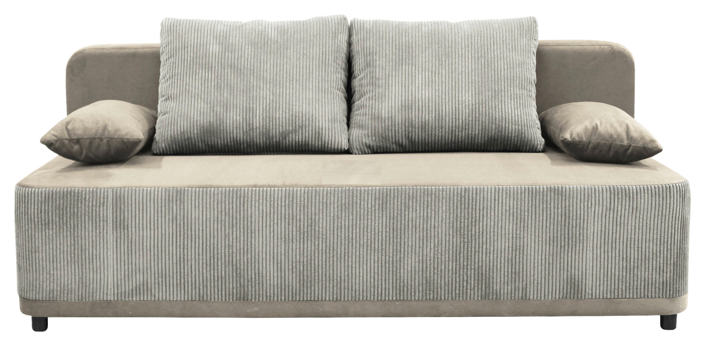 SCHLAFSOFA  in Velours Creme  - Creme/Schwarz, Design, Kunststoff/Textil (197/90/83cm) - MID.YOU