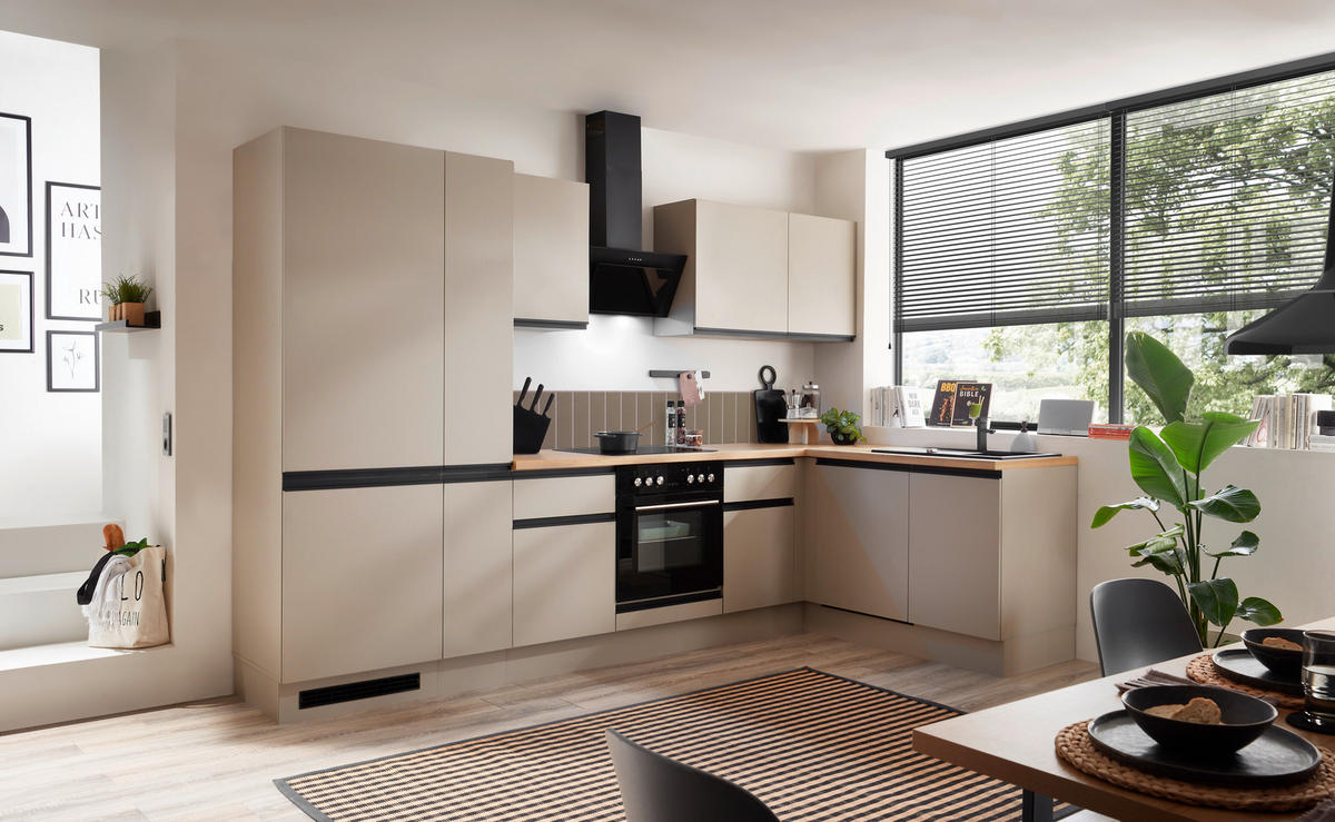 ECKKÜCHE 310/175 cm  in Seidengrau  - Eichefarben/Seidengrau, Trend, Holzwerkstoff/Metall (310/175cm) - P & B