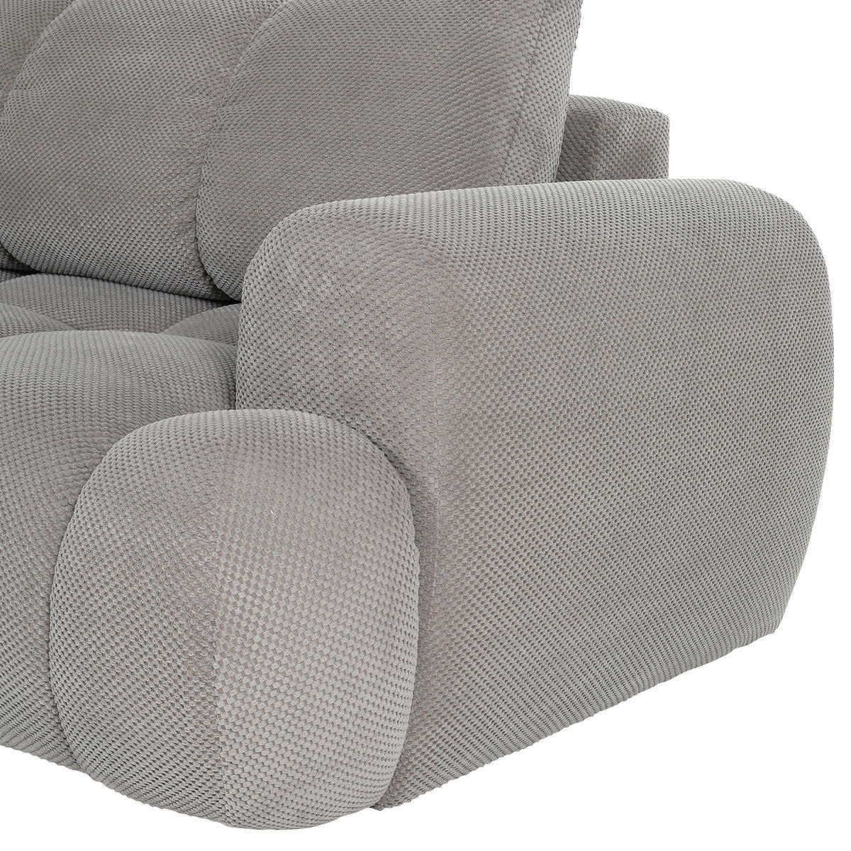ECKSOFA in Flachgewebe Greige  - Greige/Schwarz, Konventionell, Kunststoff/Textil (174/274cm) - Carryhome
