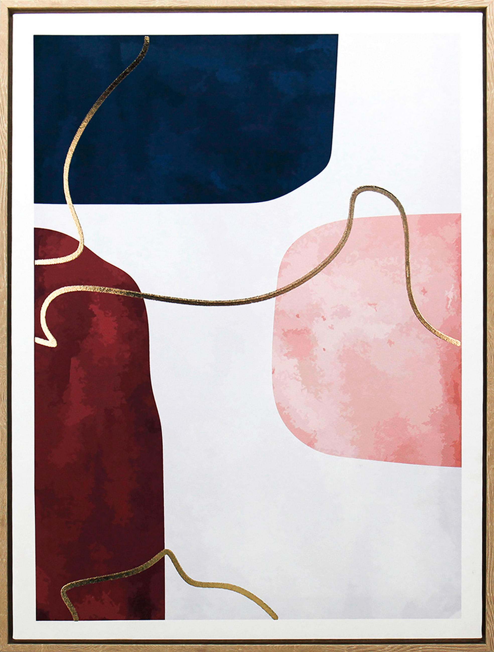 BILD Abstraktes 45/60 cm  - Hellbraun/Bordeaux, Trend, Holzwerkstoff/Kunststoff (45/60cm) - Monee