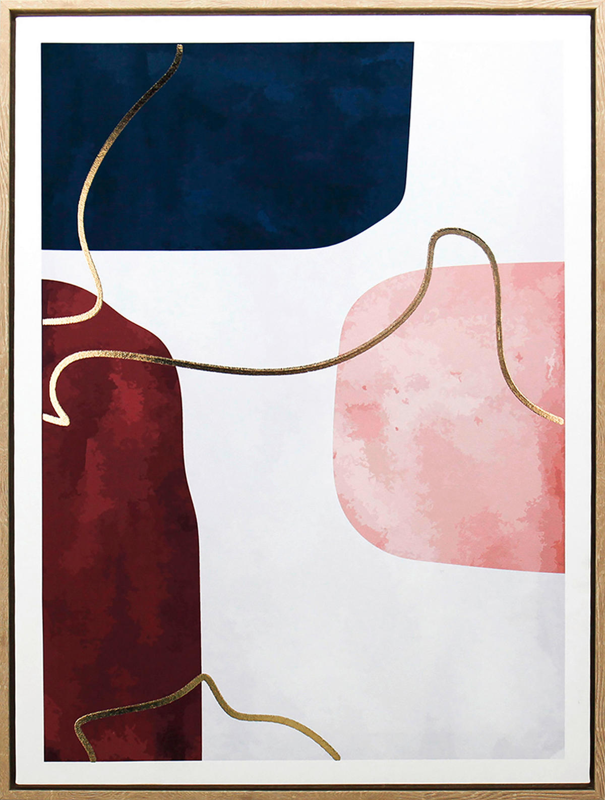 BILD Abstraktes 45/60 cm  - Hellbraun/Bordeaux, Trend, Holzwerkstoff/Kunststoff (45/60cm) - Monee