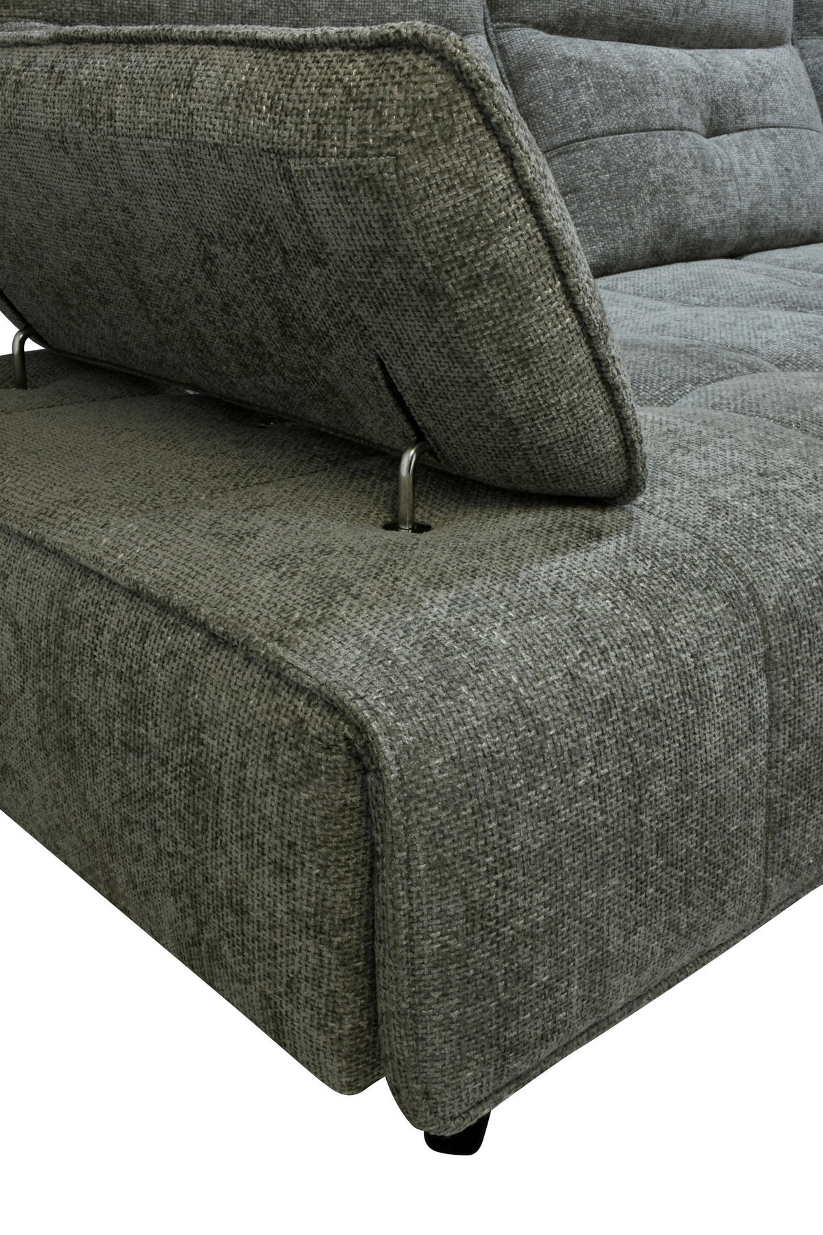 ECKSOFA Grau Chenille  - Schwarz/Grau, Design, Kunststoff/Textil (314/162cm) - Livetastic