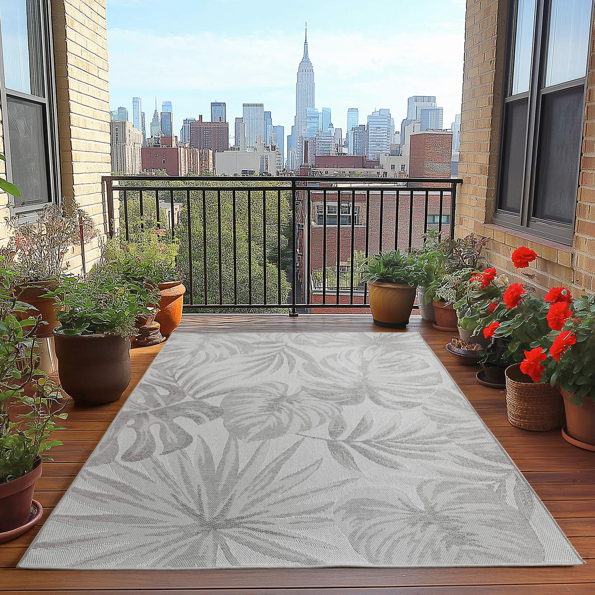 OUTDOORTEPPICH für Terrasse und Balkon 140/200 cm DESERT Grau  - Grau, Design, Textil (140/200cm) - Ayyildiz 