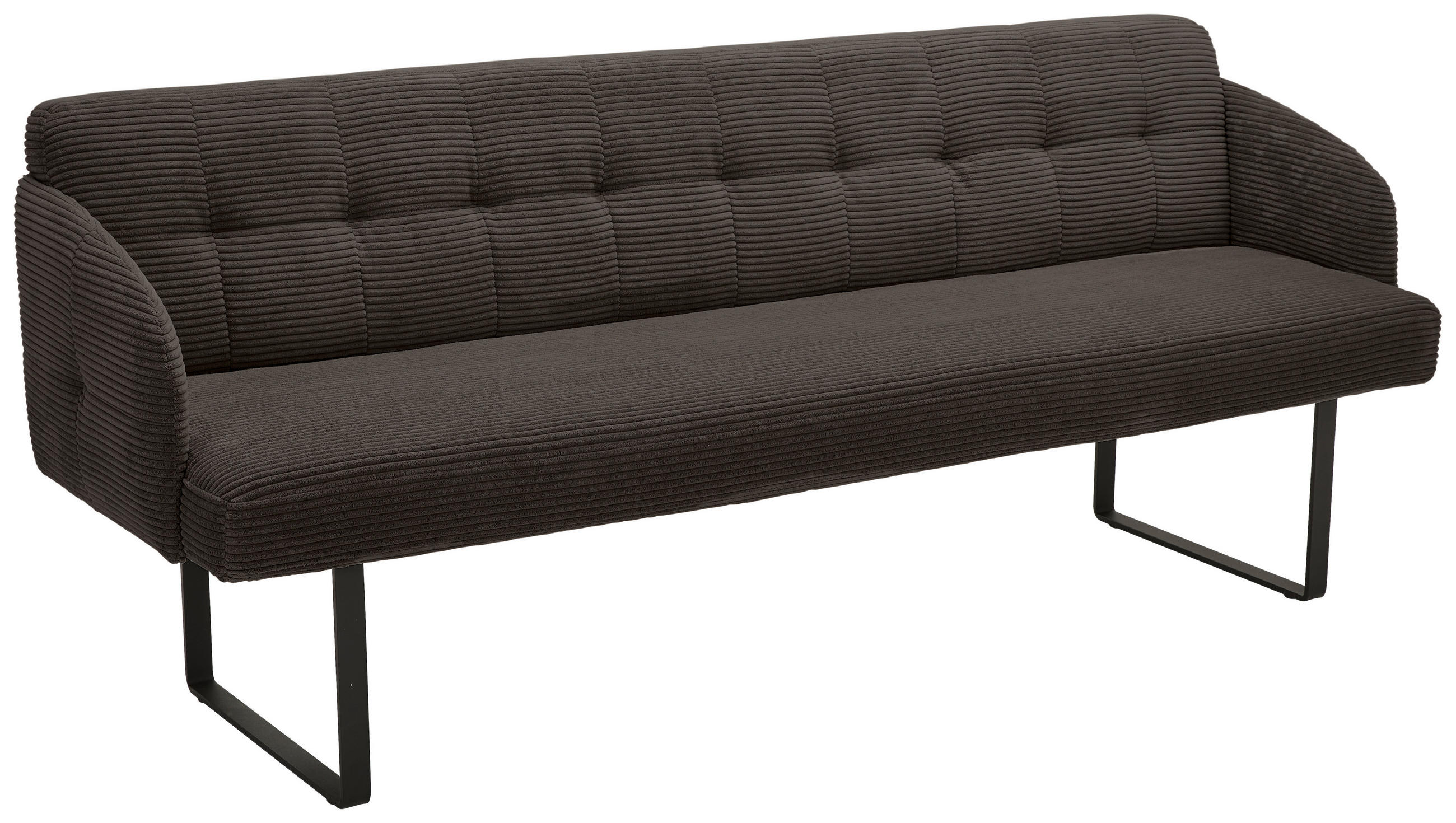 SITZBANK 217/85/69 cm Cord Mokka Metall  - Schwarz/Mokka, Design, Textil/Metall (217/85/69cm) - Musterring