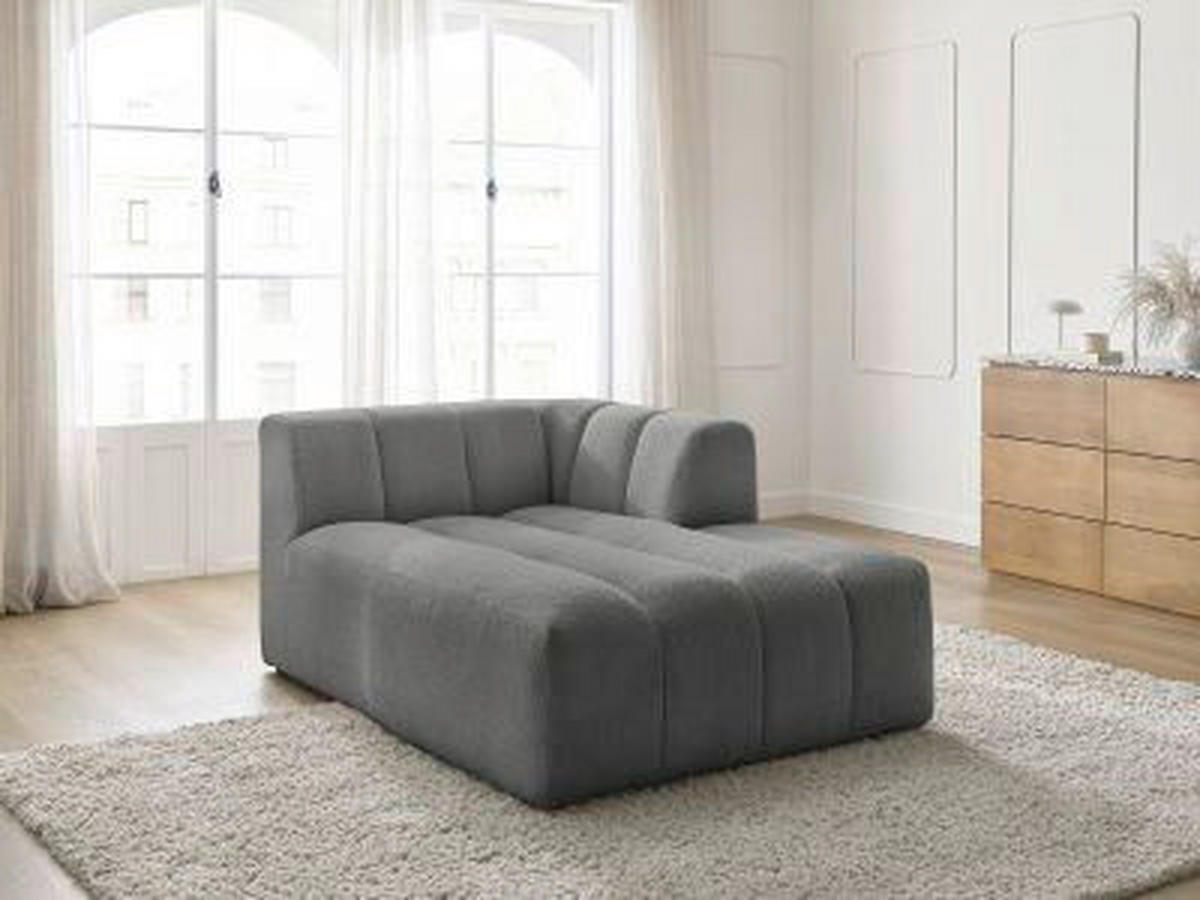 SOFAELEMENT ANNECY Bouclé Dunkelgrau  - Dunkelgrau/Schwarz, MODERN, Kunststoff/Textil (120/72/170cm)