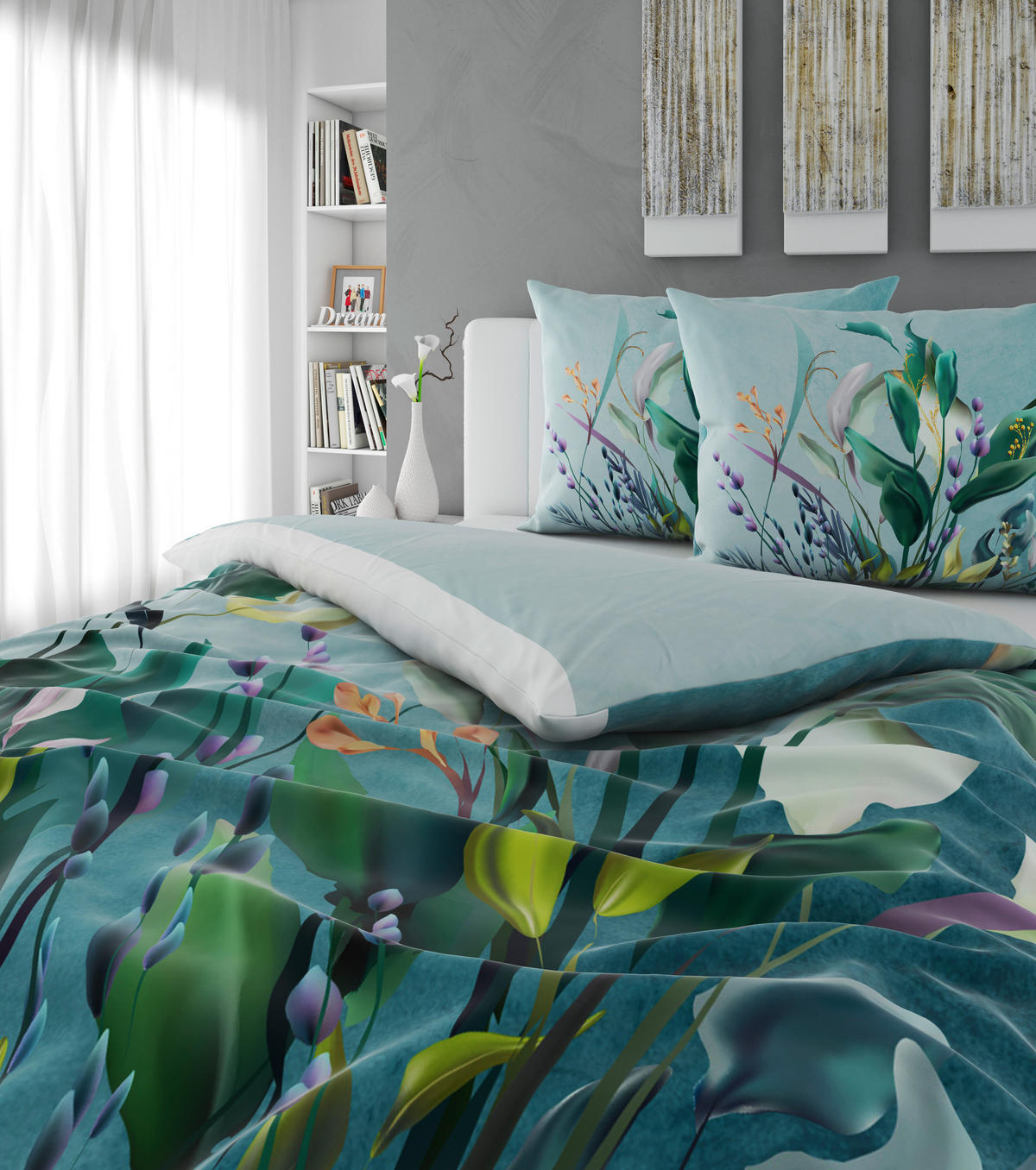 POSTELJINA SA DVA LICA 200/200 cm saten zelena  - zelena, Osnovno, tekstil (200/200cm) - Esposa