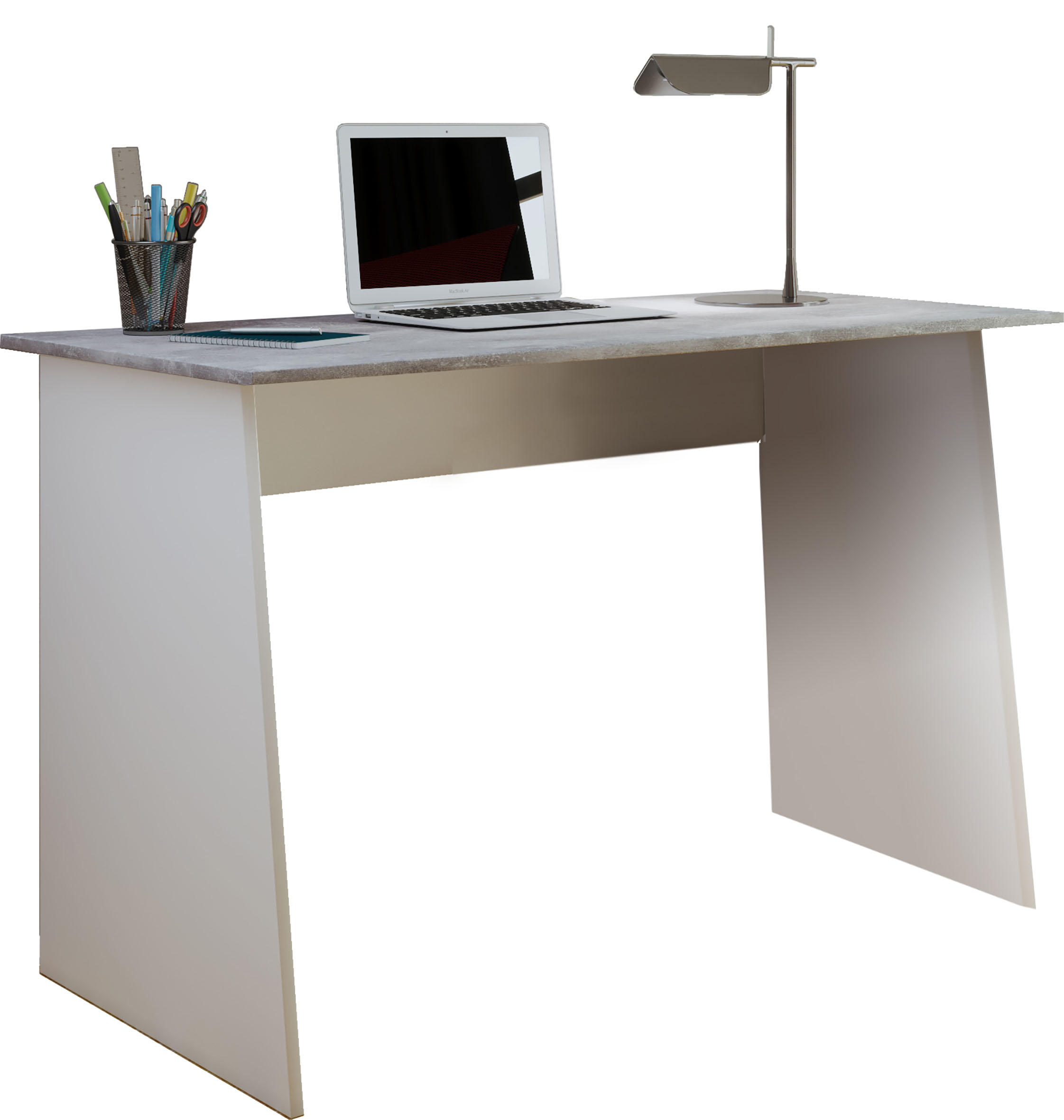 SCHREIBTISCH 110/50/74 cm Grau, Weiß   - Weiß/Grau, Basics, Holzwerkstoff (110/50/74cm) - MID.YOU