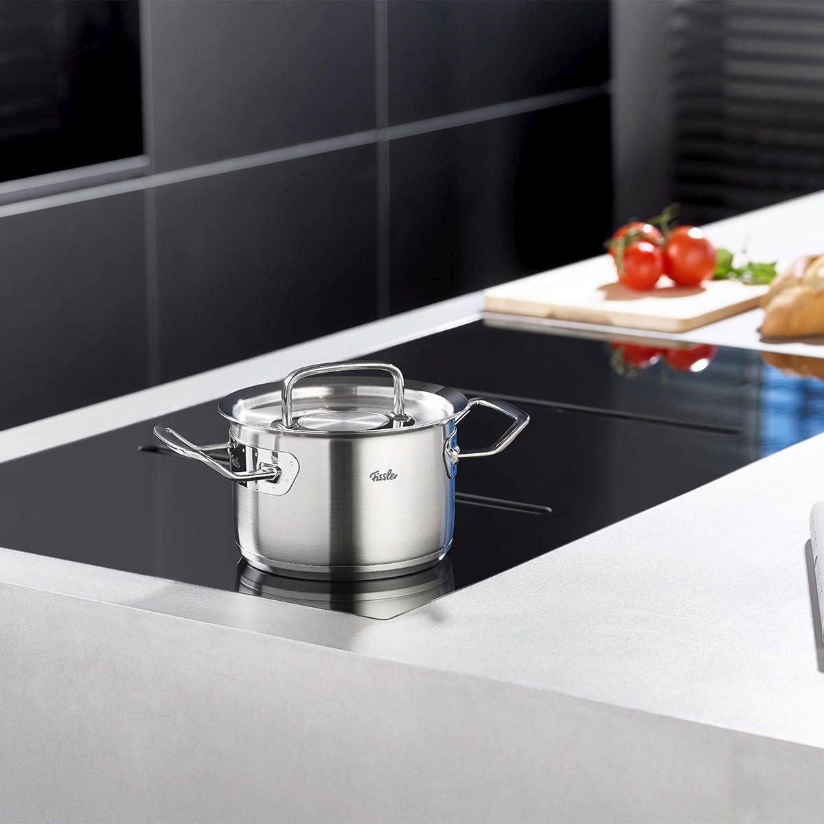 KOCHTOPFSET ORIGINAL-PROFI COLLECTION® 5-teilig  - Silberfarben, Design, Metall - Fissler