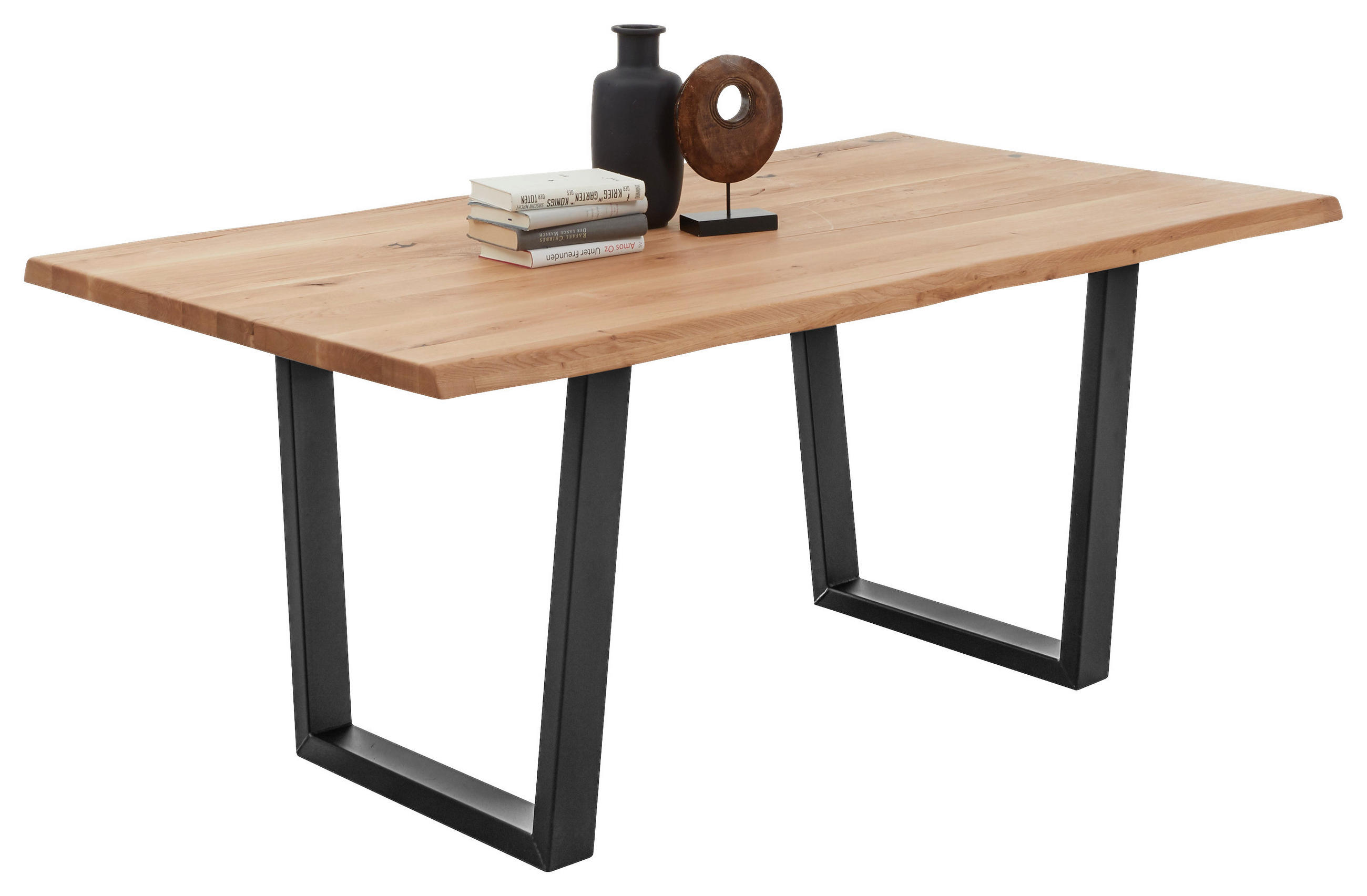 ESSTISCH in Holz, Metall 180/100/75 cm  - Eichefarben/Schwarz, Natur, Holz/Metall (180/100/75cm) - MID.YOU