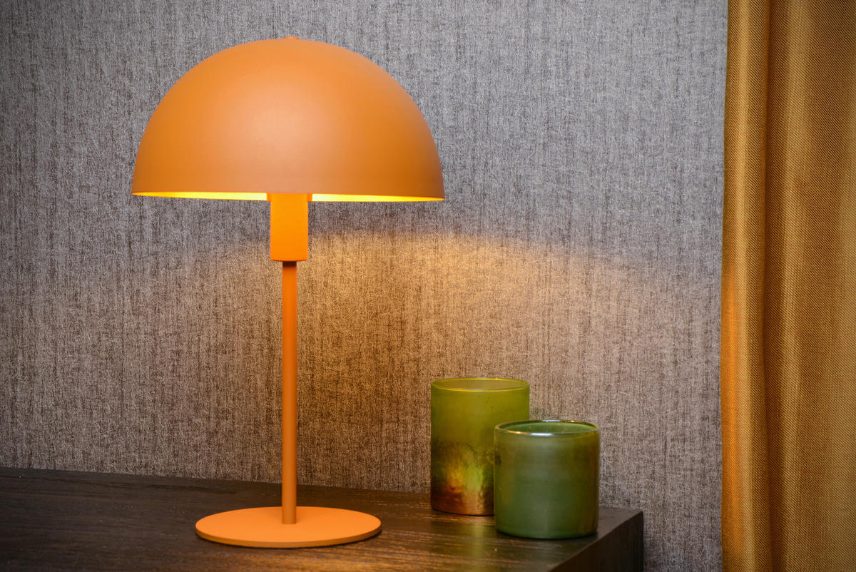 TISCHLEUCHTE - Currygelb/Messingfarben, Design, Metall (25/40cm) - Lucide