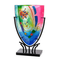 DEKOVASE  - Multicolor, Basics, Glas/Metall (22/34,5/9,5cm)