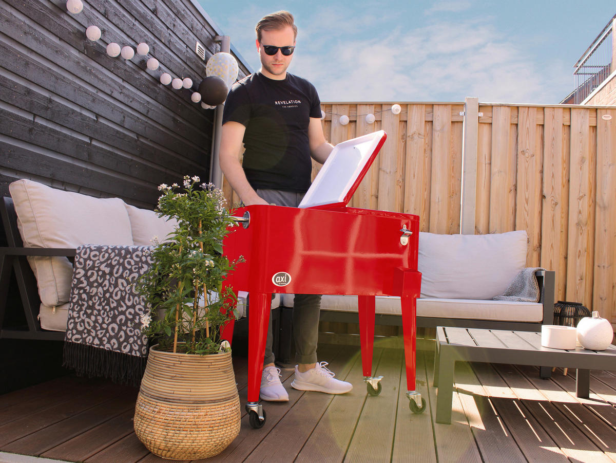KÜHLBOX Rot 76 L  - Rot, KONVENTIONELL, Kunststoff/Metall (43/89/92cm) - Ambia Garden