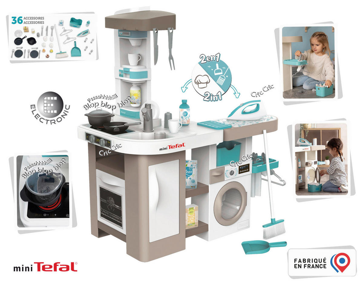 SMOBY 2v1 TEFAL STUDIO KUCHYŇA - viacfarebná, Basics, plast (65,9/25,9/74,7cm) - Simba