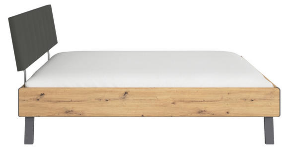 BETT 160/200 cm  in Eiche Artisan  - Eiche Artisan/Grau, Design, Holzwerkstoff/Textil (160/200cm) - Carryhome