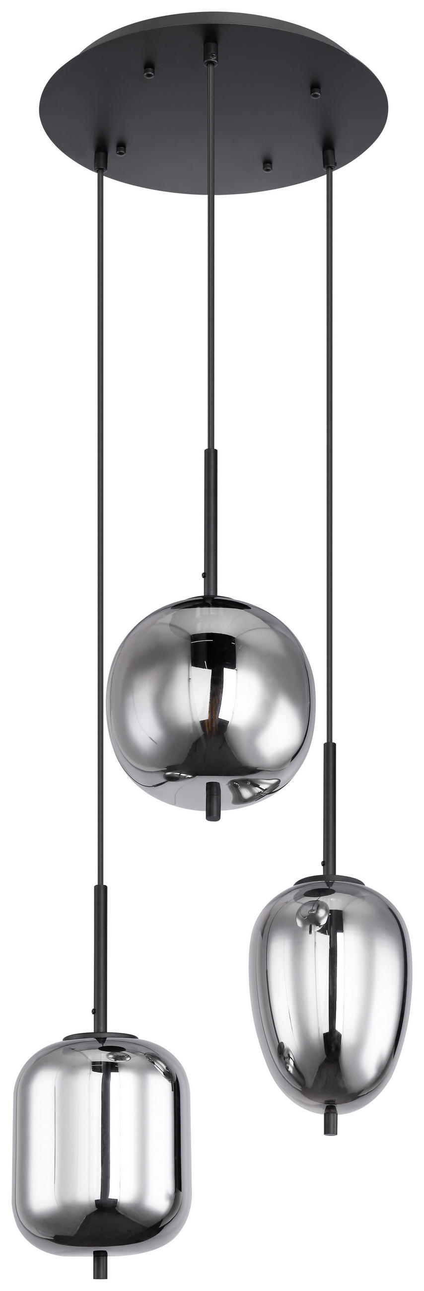 ZÁVĚSNÉ SVÍTIDLO, 46/120 cm  - černá, Design, kov/sklo (46/120cm) - Globo