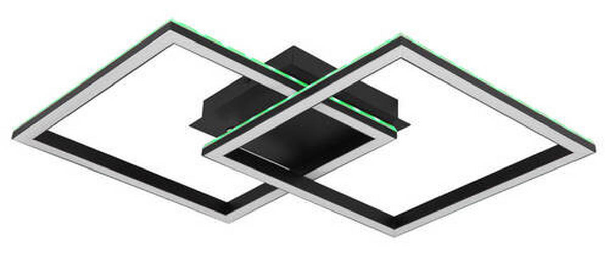 PLAFONIERĂ CU LED - opal/negru, Design, plastic/metal (44/29,4/7,7cm) - Globo