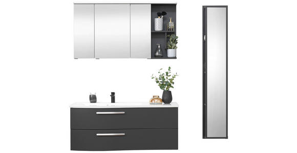 BADEZIMMER in 120 cm - Weiß/Grau, MODERN, Glas/Holzwerkstoff (120cm) - Novel