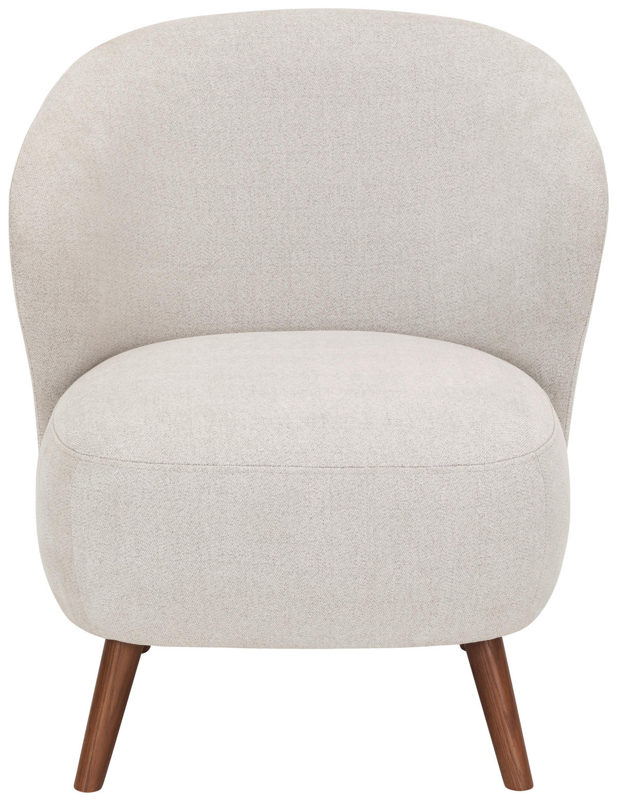 SESSEL in Webstoff Creme  - Walnussfarben/Creme, Design, Holz/Textil (66/78/69cm) - MID.YOU