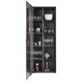 VITRINE  in massiv Kernbuche, Kernesche Anthrazit  - Anthrazit/Schwarz, Design, Glas/Holz (72/204/44cm) - Johann Jakob