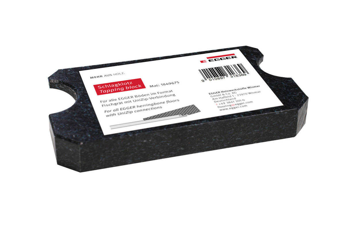 Schlagklotz Fischgrät - Schwarz, Basics, Kunststoff (15/8/2cm) - Egger Holzwerkstoffe