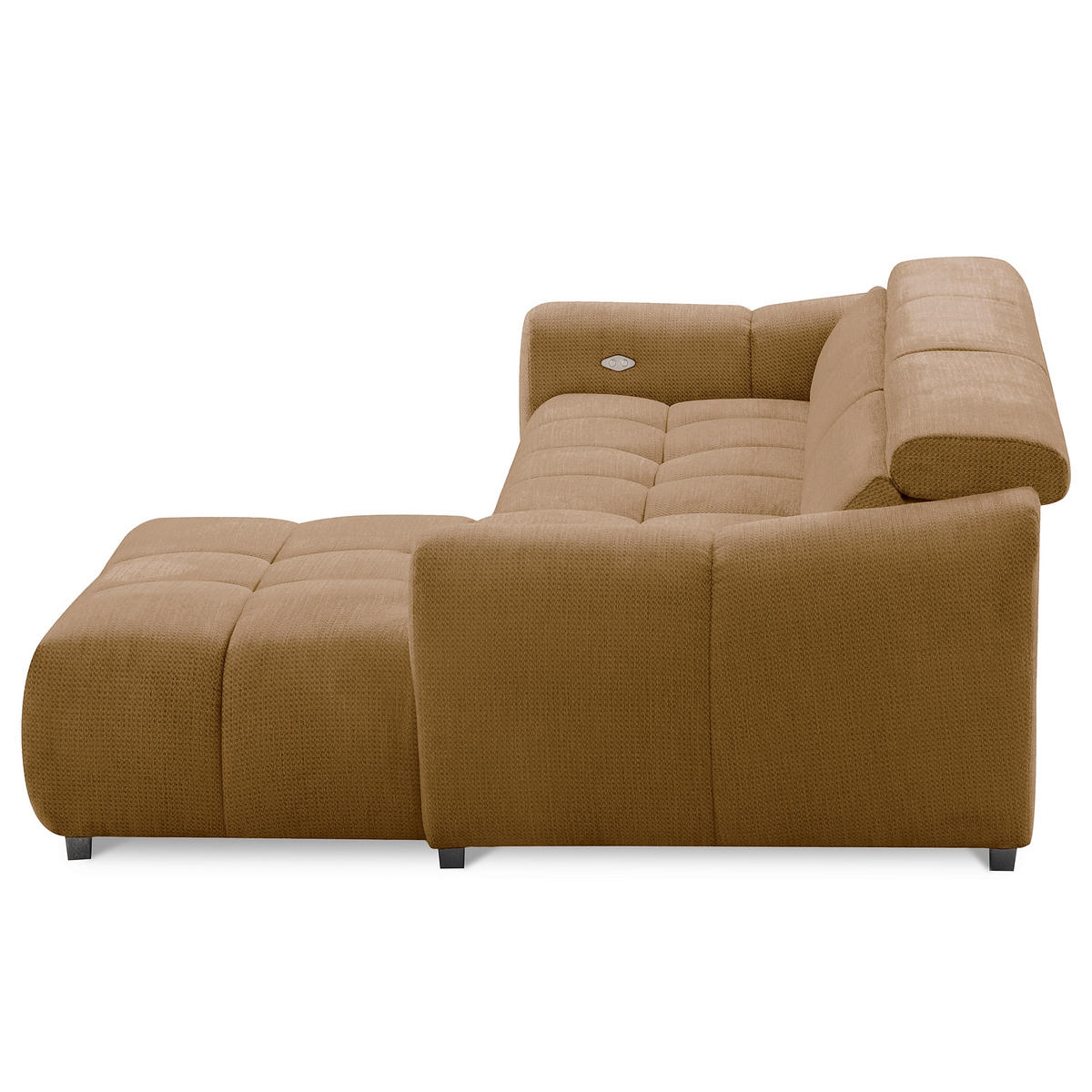 ECKSOFA  Webstoff Rostfarben  - Rostfarben/Schwarz, Design, Kunststoff/Textil (274/177cm) - Livetastic