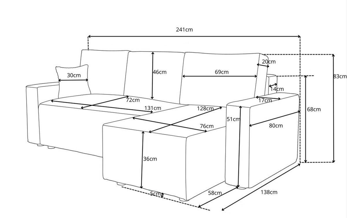 ECKSOFA Rostfarben Cord  - Rostfarben/Schwarz, KONVENTIONELL, Kunststoff/Textil (241/138cm) - Carryhome