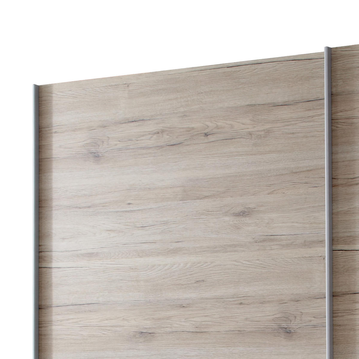 SCHWEBETÜRENSCHRANK in Weiss, Eichefarben  - Weiss/Eichefarben, Design, Holzwerkstoff/Metall (135/198/64cm) - MID.YOU