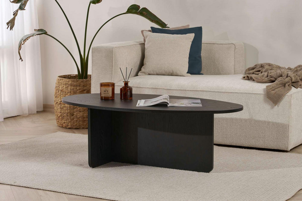 COUCHTISCH 120/40/65 cm Freiform Schwarz  - Schwarz, Design, Holzwerkstoff (120/40/65cm) - MID.YOU